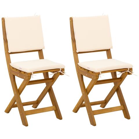 Sedie Bistro da Giardino 2 pcs Bianco Crema 38 x 46 x 85 cm - Foto 1