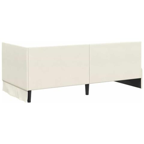 Struttura Letto Angolare con Materasso 2 pcs Crema Velluto - Foto 9