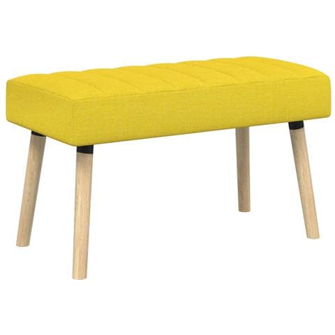 Panchina trapuntata a canale Giallo Chiaro 80 x 40 x 46 cm - Foto 1