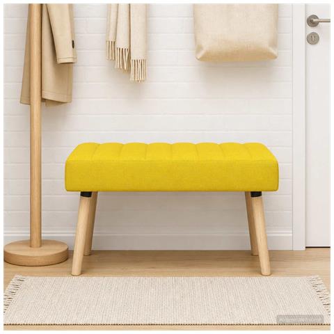 Panchina trapuntata a canale Giallo Chiaro 80 x 40 x 46 cm - Foto 2