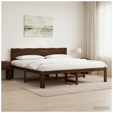 Letto matrimoniale con testiera ROSTOCK Marrone Scuro - Foto 2