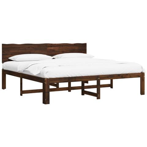 Letto matrimoniale con testiera ROSTOCK Marrone Scuro - Foto 1