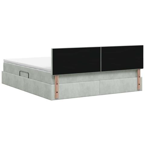 Letto con Contenitore Grigio Chiaro 160 x 200 cm Velluto - Foto 9