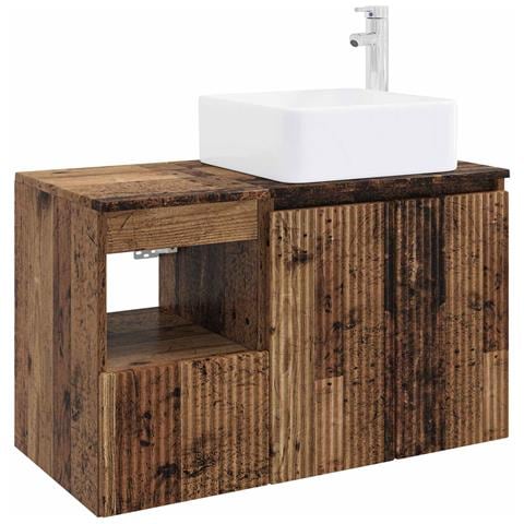 Set di mobili per il bagno 2 pz Legno antico - Foto 1