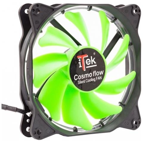 Ventola Per Case Cosmo Flow, 12cm, Led Verde Circolare, 3+4pin, Silenziosa - Foto 1