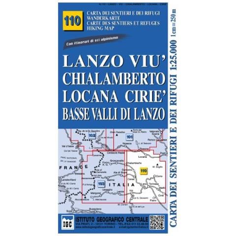 Carta n. 110 Lanzo, Viù, Chialamberto, Locana, Ciriè 1:25.000. Carta dei sentieri e dei rifugi. Serie Monti - Foto 1