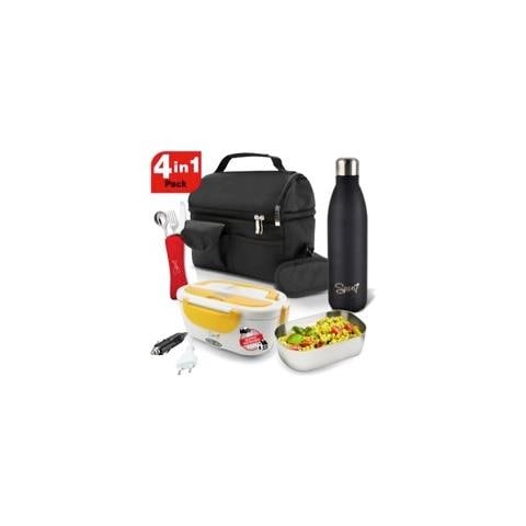 Set Borsa Termica + Bottiglia Acciaio Inox 500 Ml + Posate Acciaio Inox + Amarillo Inox Plus Doppio Voltaggio - Foto 1