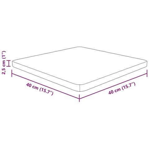 Piano Tavolo Quadrato Marrone Scuro 40x40x2,5cm Rovere Trattato - Foto 4