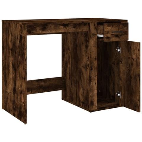 Scrivania Rovere Fumo 100x49x75 Cm In Legno Multistrato - Foto 2