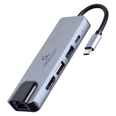 Adattatore Multiporta Usb Tipo C 5 In 1 Con Hub Hdmi, Pd E Lan - Foto 3