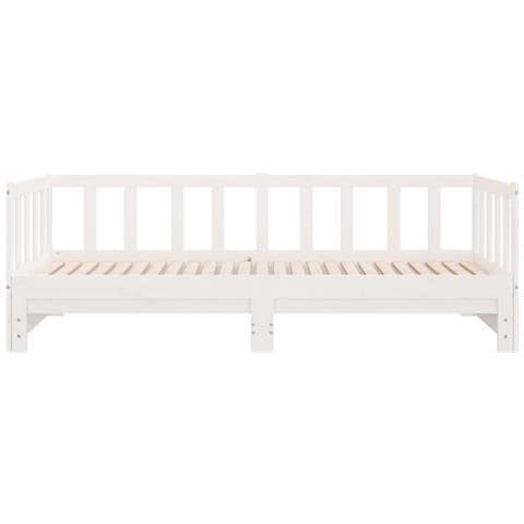 Divano Letto Con Letto Estraibile Bianco 80x200cm Massello Pino - Foto 10