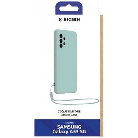 Cover Silicone Per Samsung A53 5g Con Cordino Da Polso Abbinato, Azzurro - Foto 2