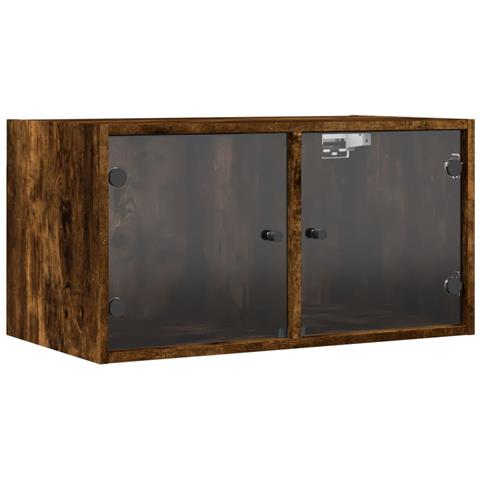 Mobile A Muro Con Ante In Vetro Rovere Fumo 68,5x37x35 Cm - Foto 2