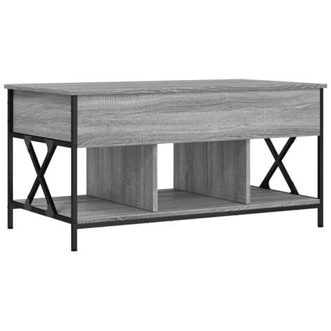 Tavolino Salotto Grigio Sonoma 100x55x50 Cm Multistrato Metallo - Foto 2