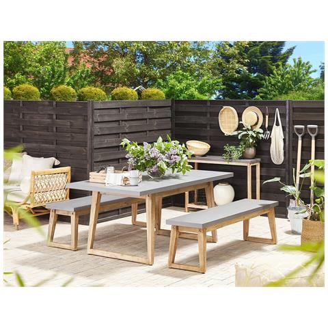 Set Da Giardino A 6 Posti In Cemento Grigio Oria - Foto 1