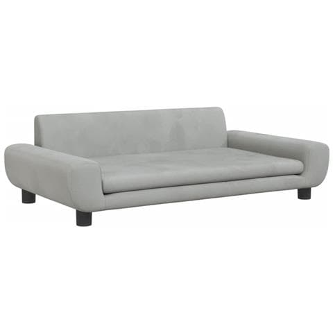 Lettino per Cani Grigio Chiaro 100x54x33 cm in Velluto - Foto 1