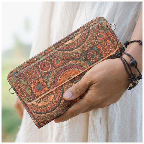 Pochette In Sughero, Collezione Mandalavibe Chiusura A Zip E Magnetica - Foto 5