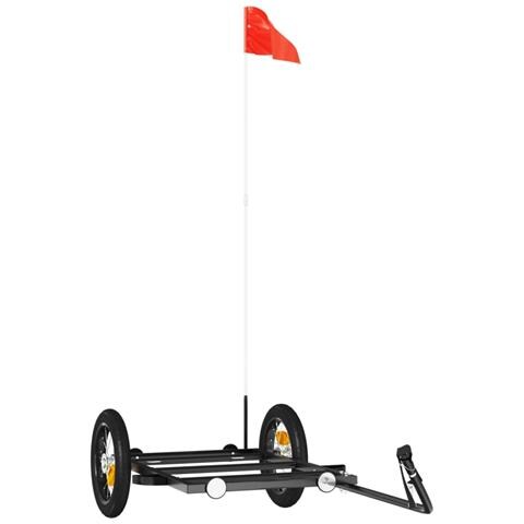 Rimorchio Da Bici Nero 122x53x28 Cm In Ferro - Foto 2