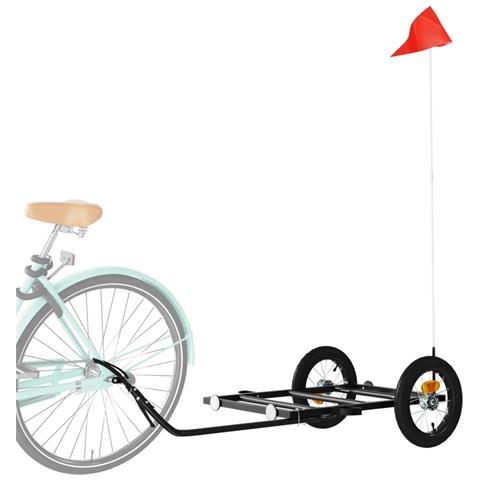 Rimorchio Da Bici Nero 122x53x28 Cm In Ferro - Foto 3
