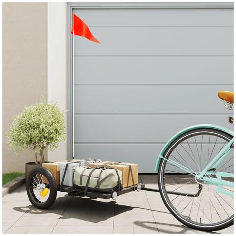 Rimorchio Da Bici Nero 122x53x28 Cm In Ferro - Foto 1