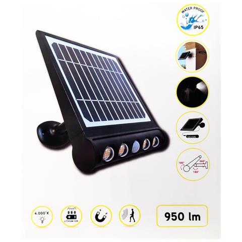 Proiettore Led A Luce Fredda 8 Watt 950 Lumen Con Pannello Solare Separabile Century Genius - Foto 8