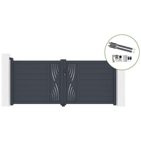 Cancello Battente 3m Veleta Alt. 120cm Alluminio + Motorizzazione Ranger B150 - Foto 1