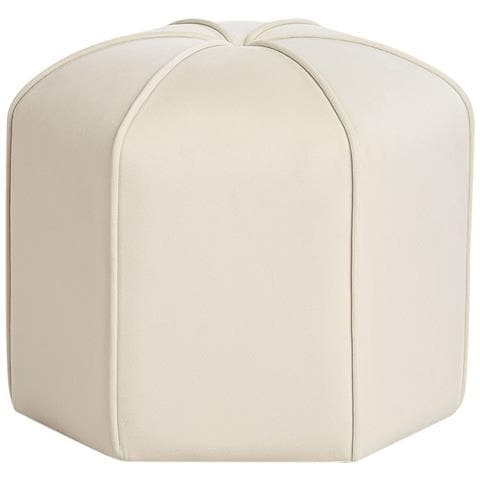 Pouf Wishek Velluto Beige Chiaro - Foto 2