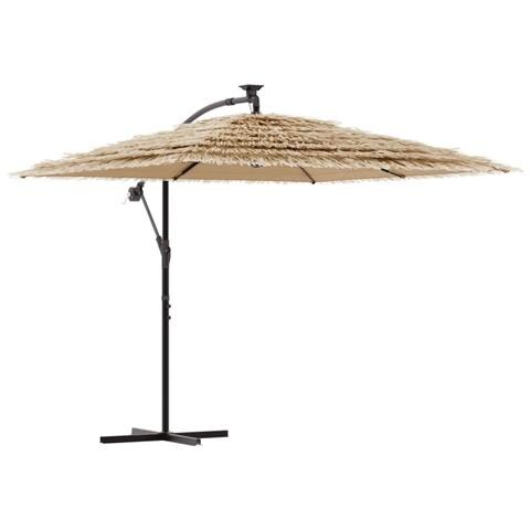 Ombrellone Giardino Led E Palo In Acciaio Marrone 246x246x230cm - Foto 2