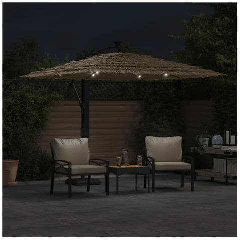 Ombrellone Giardino Led E Palo In Acciaio Marrone 246x246x230cm - Foto 3