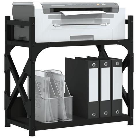 Supporto Per Stampante 2 Livelli Nero 40x20x40 Cm Multistrato - Foto 3