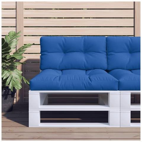 Cuscini Per Pallet 2 Pz Blu Reale In Tessuto - Foto 1