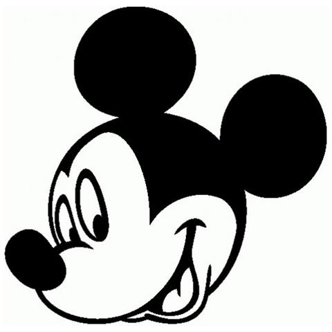 Topolino 3 - Adesivo Prespaziato - Disney - Colore Nero - 20cm - Foto 1