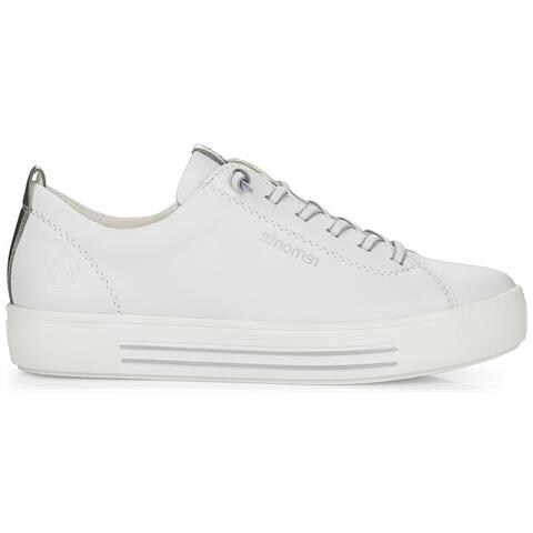 White Casual Closed Sport Shoe Sneakers Pelle Scarpe Donna Bianco Eu 38, D0913-80 - Foto 1