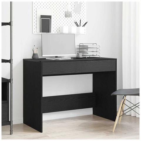 Scrivania Rovere Nero 101x50x76,5 cm in Legno Multistrato - Foto 1