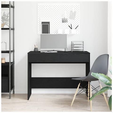 Scrivania Rovere Nero 101x50x76,5 cm in Legno Multistrato - Foto 9