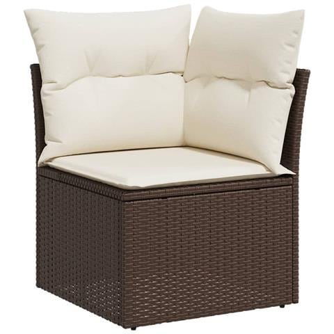 Set Divani Da Giardino 11 Pz Con Cuscini Polyrattan Marrone - Foto 3