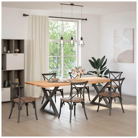 Gambe Per Tavolo Da Pranzo 2 Pz Bianco 90x(72-73,3) Cm Acciaio - Foto 3