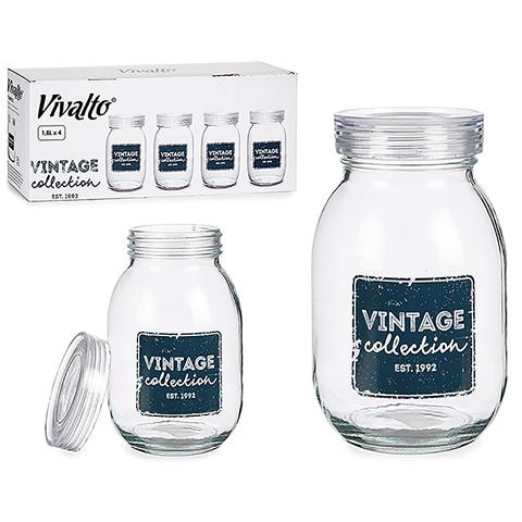 Set Di 4 Barattoli Con Coperchio 1,8 L. - Foto 2