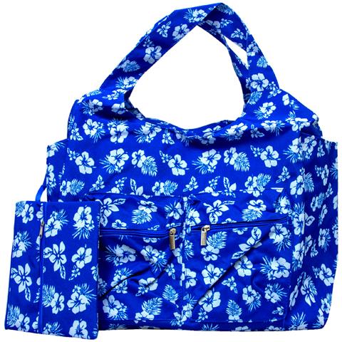 Borsa Mare Spiaggia Piscina Borsone Grande Tasca Portaoggetti Mod Malibu Borsa Blu - Foto 1