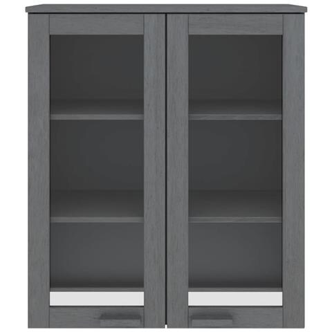 Scaffale Superiore Per Credenza Grigio Scuro 85x35x100 Cm Pino - Foto 2