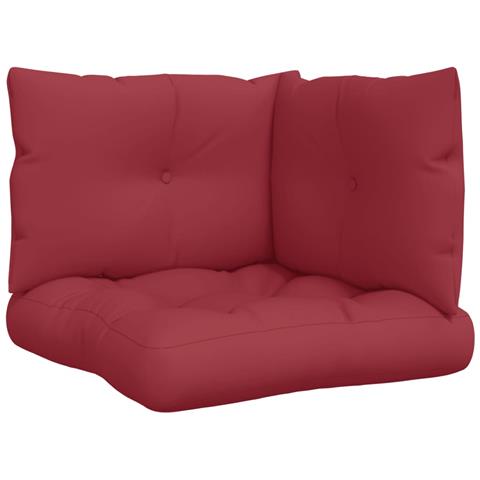 Cuscini Per Pallet 3 Pz Rosso Vino In Tessuto - Foto 1