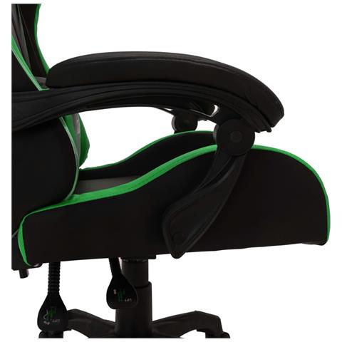 Sedia Da Gaming Con Luci A Led Rgb Verde E Nera In Similpelle - Foto 8