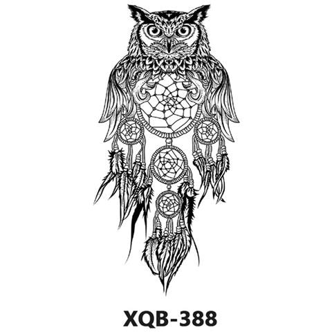 Adesivo Per Tatuaggio Temporaneo Braccio Fiore Animale Nero - Impermeabile E Di Lunga Durata - Foto 1