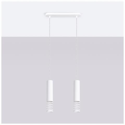 Lampada A Sospensione Lami 2 Bianco Sl. 1687 - Moderno Lampada A Sospensione Bianco 125x33x6 Cm - Foto 2