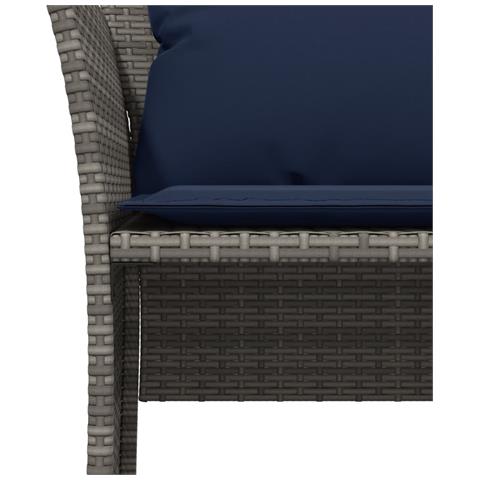 Poltrona da Giardino con Poggiapiedi Grigia in Polyrattan - Foto 9