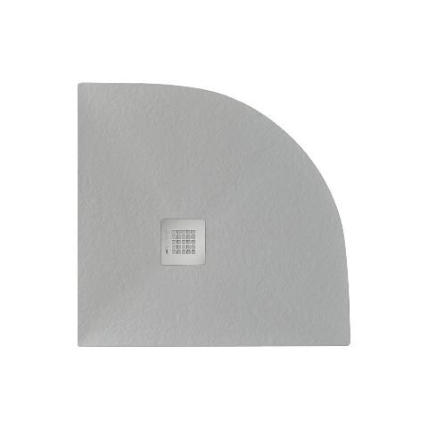 Piatto Doccia 80x80 Cm Effetto Pietra Marmoresina Stone Semicircolare Grigio Cemento Francia - Foto 1