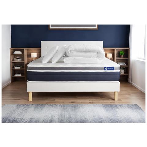 Pacchetto Letto Completo - Materasso 160x200cm + Box Spring Con Doghe (in Kit) + 2 Cuscini + Piumino - Actimemo Confort - Foto 1
