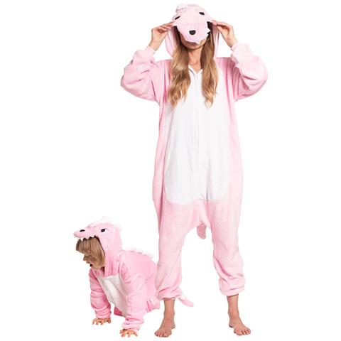 Pigiama Per Bambini Kigurumi Costume Onesie Dinosauro Rosa 115-125 - Foto 5
