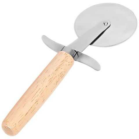 Vassoio Per Pizza In Bambù Con Tagliere Pizza Bois Inox Taglio Preciso, Marrone Chiaro - Foto 5