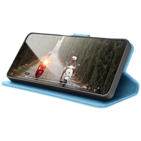 Custodia A Portafoglio Per Samsung A21s Con Supporto E Linguetta Magnetica, Azzurro - Foto 5